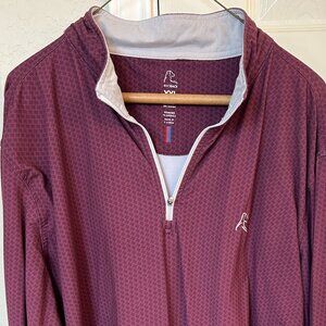 Rhoback Texas Collection Long Sleeve Quarter Zip Pullover - Maroon - XXL